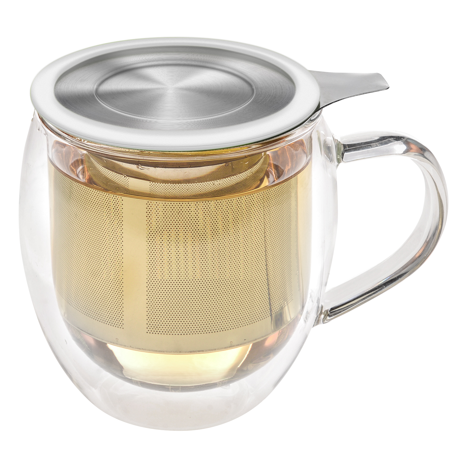 glass tea cup with lid