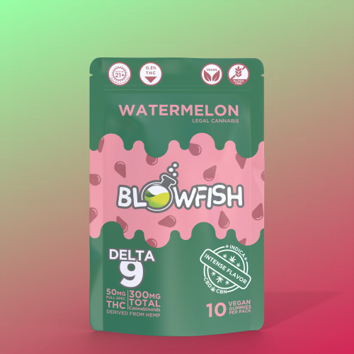 Watermelon Delta 9 CBN/CBD Indica Gummies (Box of 10)