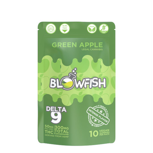 Green Apple Delta 9 CBN/CBD Indica Gummies (Box of 10)