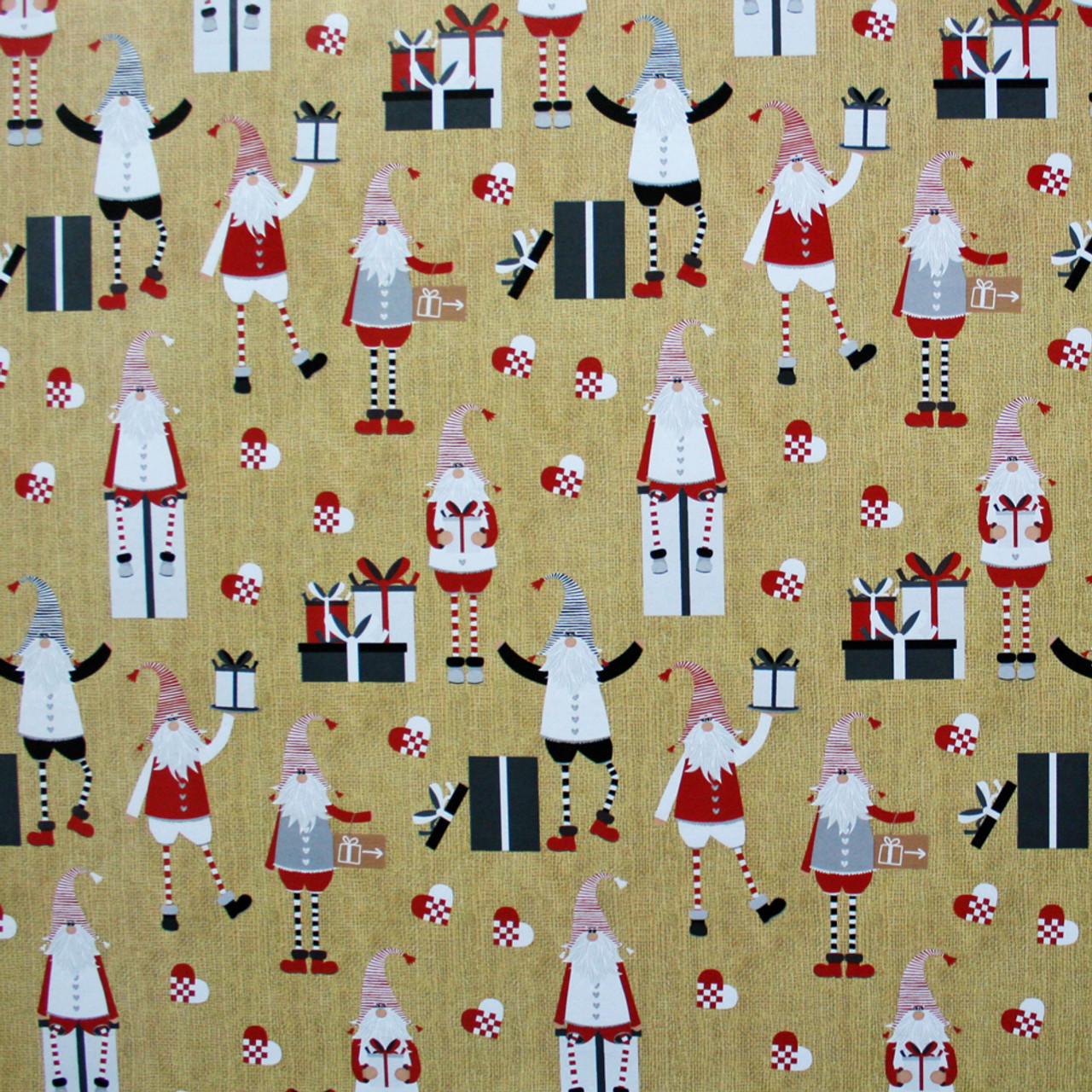 Christmas Wrapping Paper - Happy Santas - 23 x 72