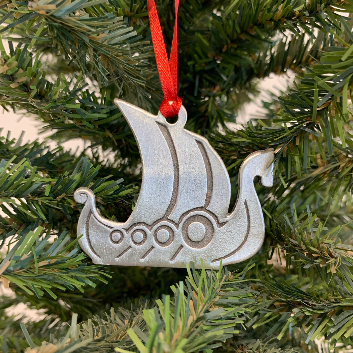 Viking Ship Pewter Ornament | Woodbury Pewter | USA Made