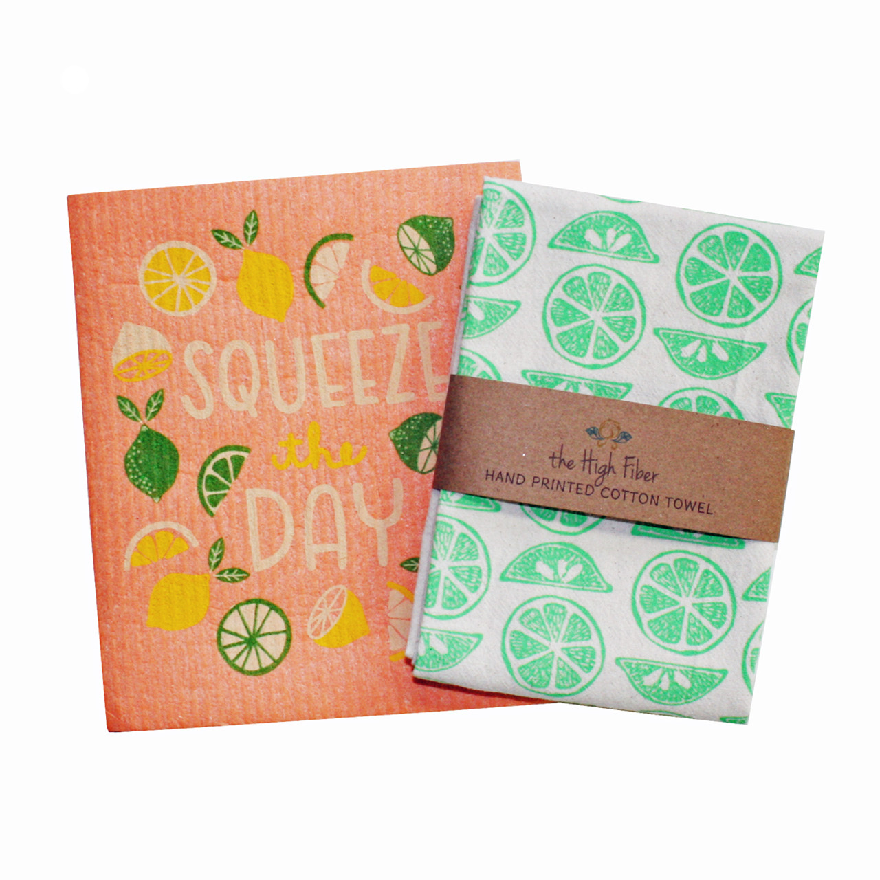 Swedish Dishcloth & Towel Set - Orange Slices - 2 Pc's