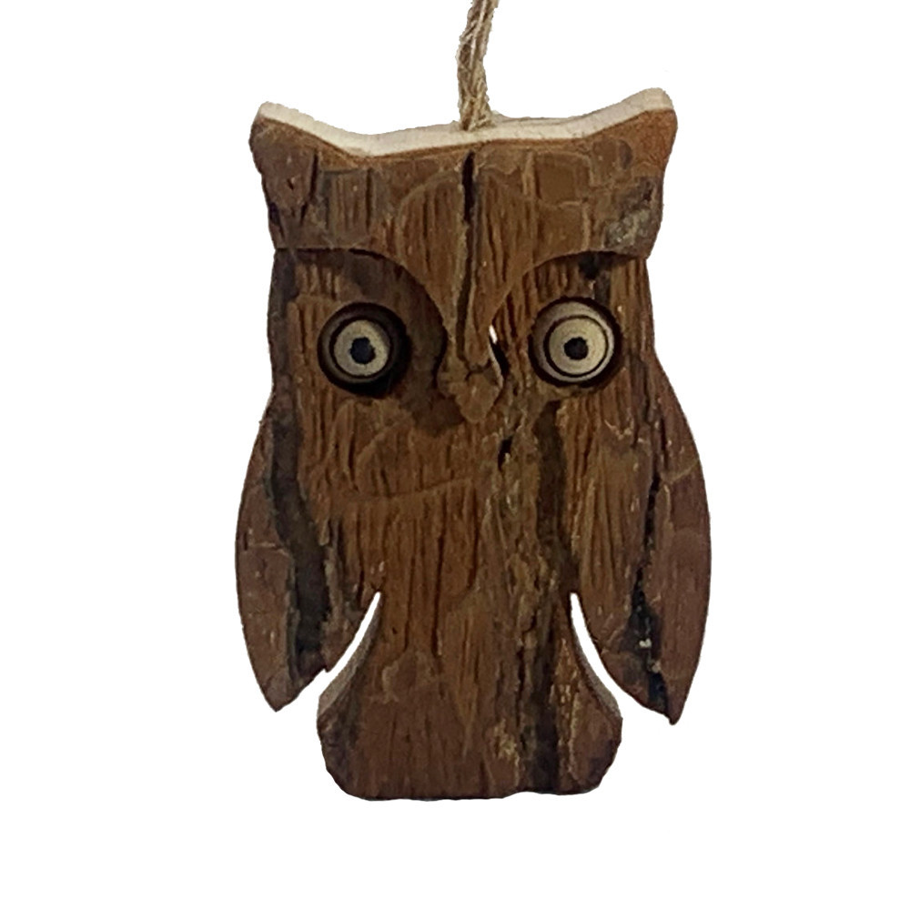 Talla Imports Bark Owl Ornament
