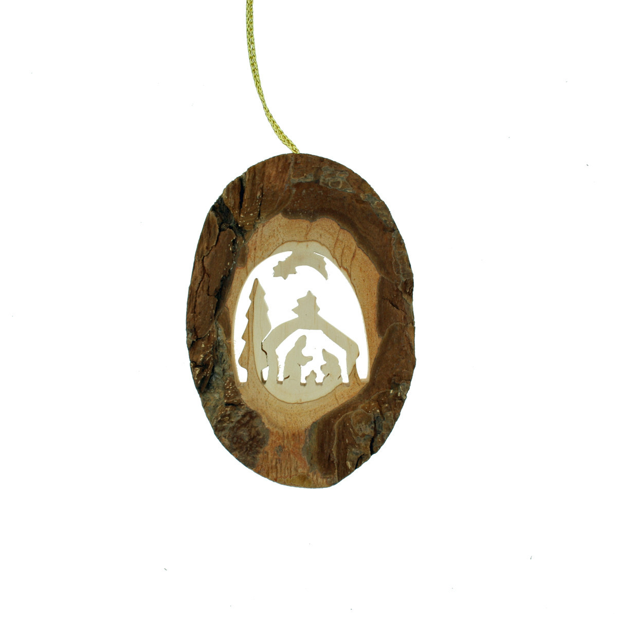 Talla Imports Bark Oval Nativity Ornament - Thumbnail 3