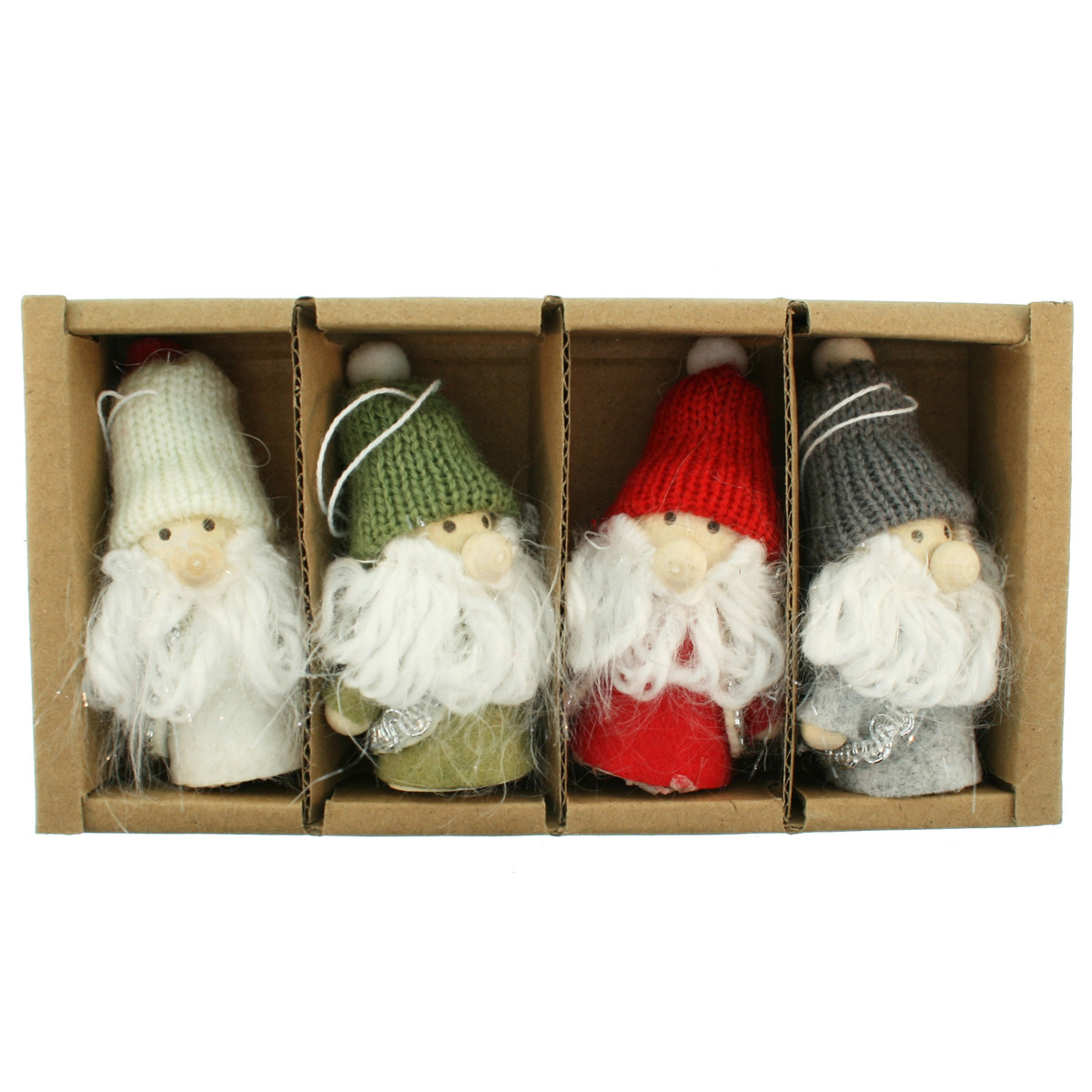 Tomte Nisse Nordic Gnome Ornaments - 4 Pack | ScandinavianShoppe