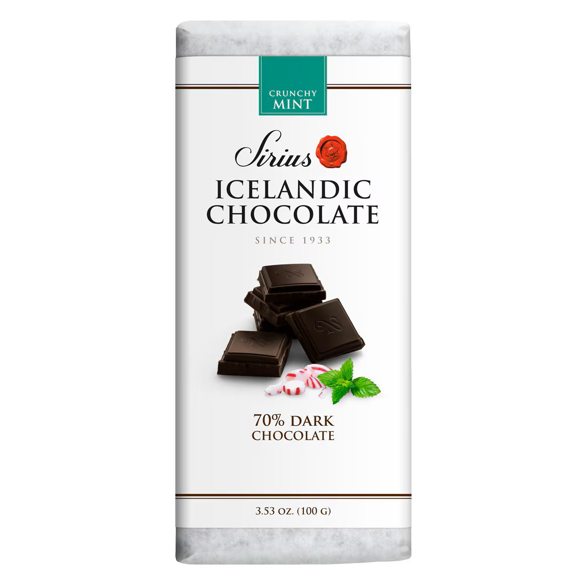 Icelandic Dark Chocolate Crunchy Mint Bar 70% | ScandinavianShoppe