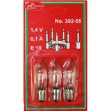 Three clear, ribbed candle-shaped replacement light bulbs in a red cardboard and plastic blister pack.