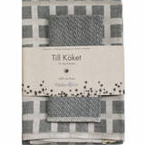 Vaxbo Lin Linen Disktrasa Dishcloth and Towel Set - Graphite 