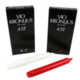 VIO Swedish Kronljus Candles - White or Red - 8 inch 