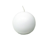 A white 3-inch spherical ball candle with a single vertical wick at the top.