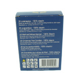 Box of 20 white stearin Christmas tree candles, with safety icons and barcode.