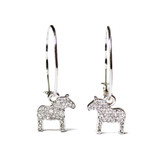 Anna Viktoria Dala Horse Krystal Round Earrings - Silver 