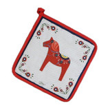 Dala Horse Potholder - White (85224)