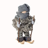 Swallings Tomte Santa with Skis & Poles - Grey - 5" 