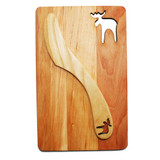 Talla Imports Cutting Board and Spreader Set - Moose - 7 1/2" x 4 3/4" 