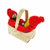 Ljungstroms Tomtar Kids in Basket - 4" 