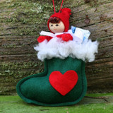 Butticki Tomte Santa in Stocking Ornament - 3.75"   Butticki Tomte Santa in Stocking Ornament - 3.75"
