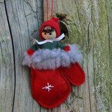  Butticki Tomte Santa in Mitten Ornament - 4.5" 