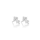 Scandinavian Specialties Runic Post Magn Silver Earrings - Heart 