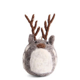 Gry & Sif Deer Felt Ornament - Grey - 3" 