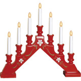 Swedish Passport Scandinavian Christmas Candelabra - Sara - 7 Light Red  Swedish Passport Scandinavian Christmas Candelabra - Sara - 7 Light Red