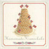 Swedish dishcloth with Kransekake cake and Norway flags