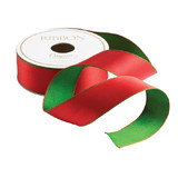 Caspari Satin Red/Green Reversible Wired Ribbon - 10 Yards 
