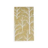 Gold paper guest towels with white tree pattern