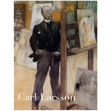 Self-portrait of artist Carl Larsson in his studio with canvases.