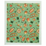 Green Swedish dishcloth with Halloween candy pattern