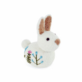 Bunny with Flower Embroidery - White (13214)