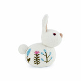 Bunny with Flower Embroidery - White (13214)