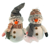 Snowmen Figures Plush/Felt - 6 1/2" - Set of 2