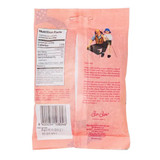 Pink bag of BonBon's Sour Wild Strawberry Swedish Fish gummies, nutrition facts and story on back.
