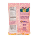 Pink bag of Pippi Longstocking gold coin gummies, nutrition facts label.