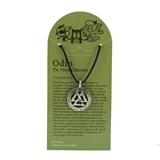Valknut Pewter Pendant - Black Rope Necklace