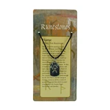 Runestone Home Pendant - Black Rope Necklace