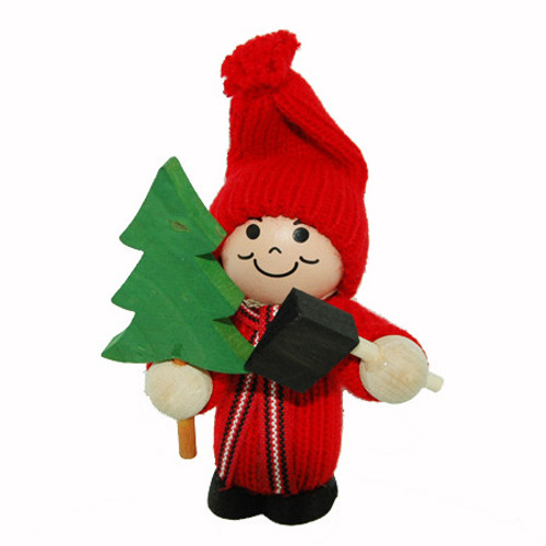 Ljungstroms Tomte Santa Boy w/Tree & Axe 