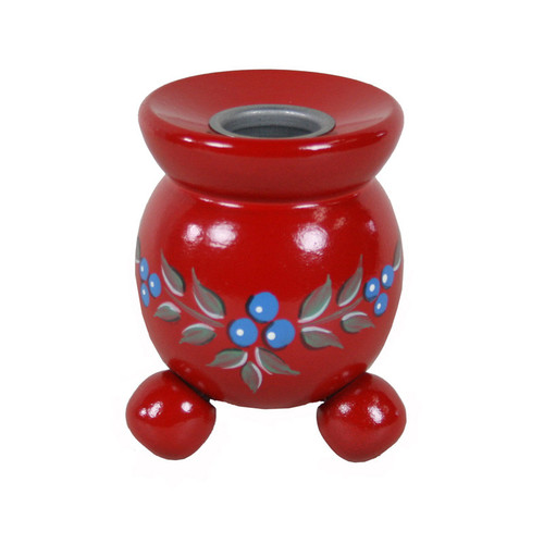 Swallings Swedish Candleholder - Red w/Blueberries - 3"  Swallings Swedish Candleholder - Red w/Blueberries - 3"