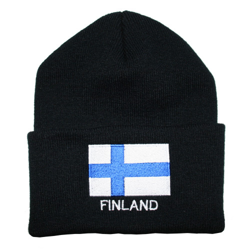 Finland Flag Knit Hat/Winter Cap - One Size Fits All (KC-F)