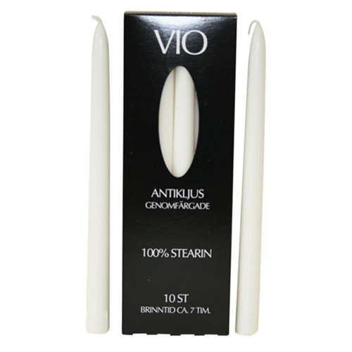 VIO Swedish Candles - White - 10" - 10 Pack  VIO Swedish Candles - White - 10" - 10 Pack