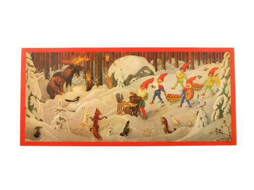 Scandinavian Christmas Poster - Jultomtar and Animals (BKP10)