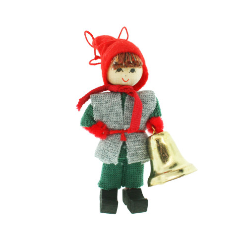  Butticki Tomte Boy w/Bell Ornament - 3" 