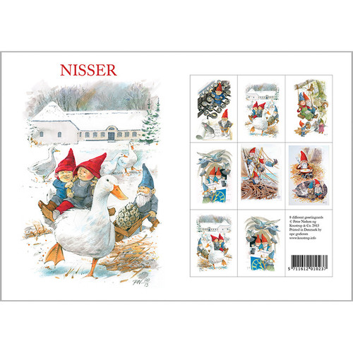 Koustrup & Co. Notecard Folio - Tomtar - Nisser - 8 Per Package 