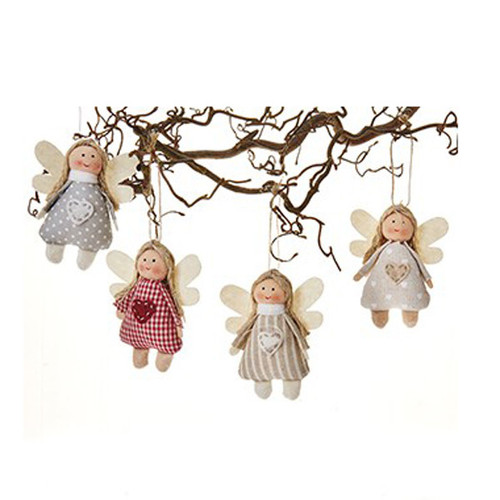 Pobra Fabric Angel Ornaments - Set of 4 