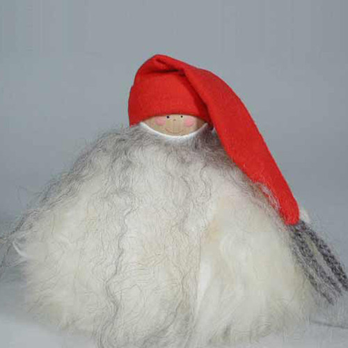 Moose Tomte with Long Stocking Cap and Bushy Beard - 4" 