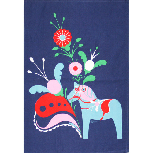 Dala Horse & Kurbits Kitchen Towel - Blue (85366)