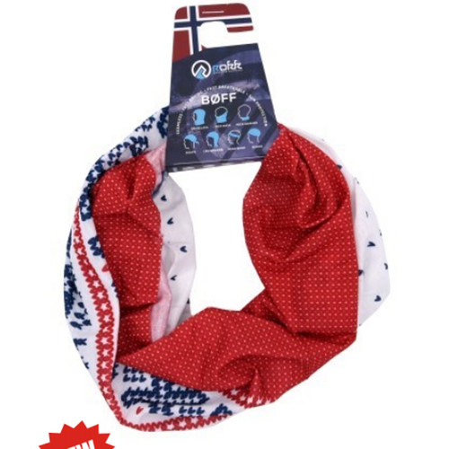 Face and Headware Protector/Buff - Marius Off White/Navy/Red - Multi - functional Bandanna Mask (620066)