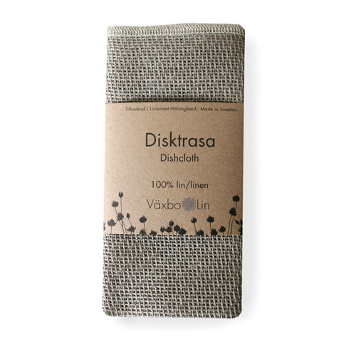 Graphite 100% linen dishcloth by Vaxbo Lin, woven in Sweden.