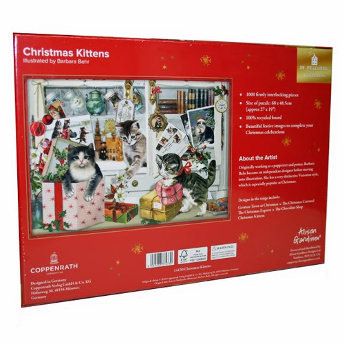 Alison Gardiner Designs Christmas Kittens Jigsaw Puzzle  - 1000 pieces 